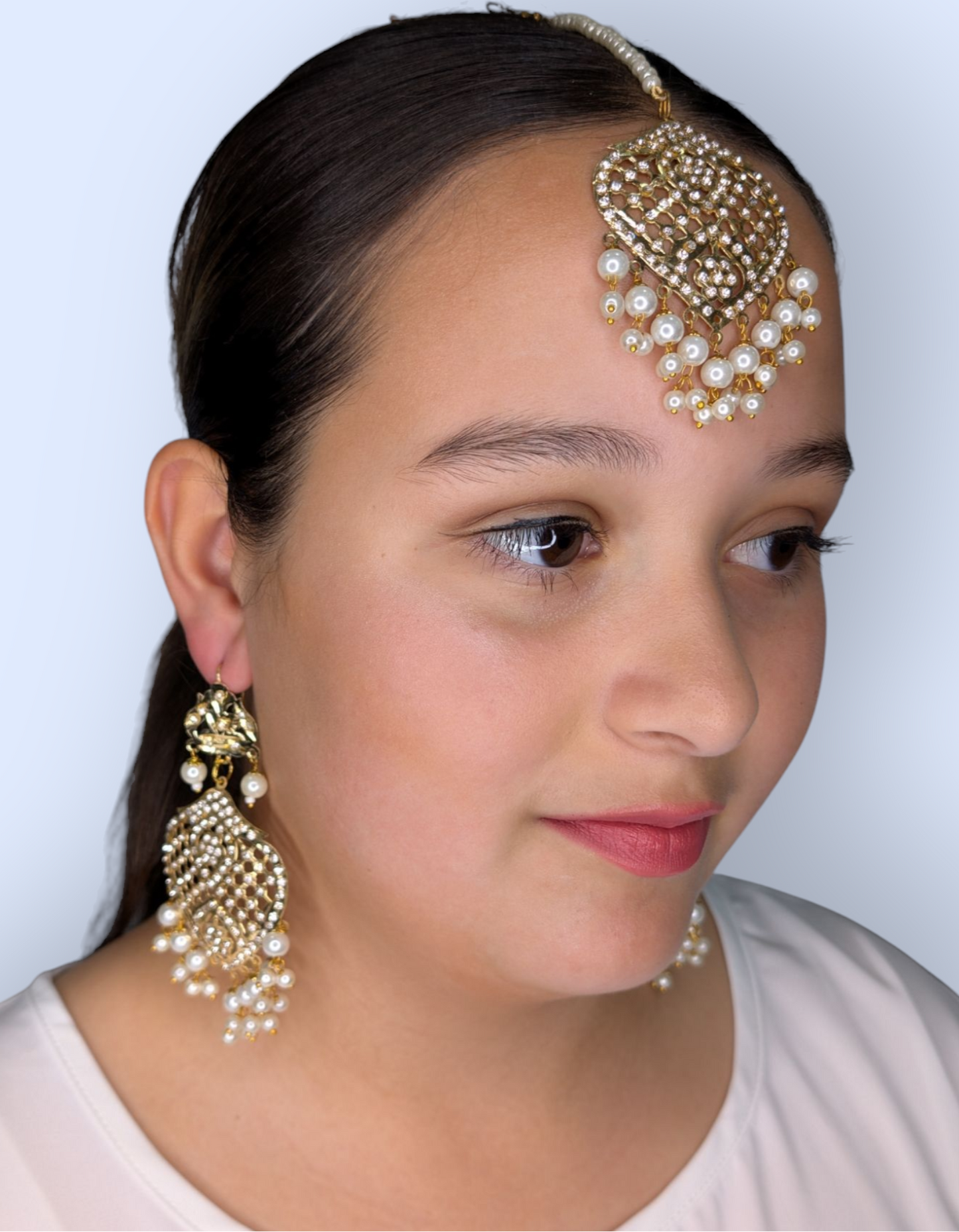 Indian - Maang Tikka and Earrings I