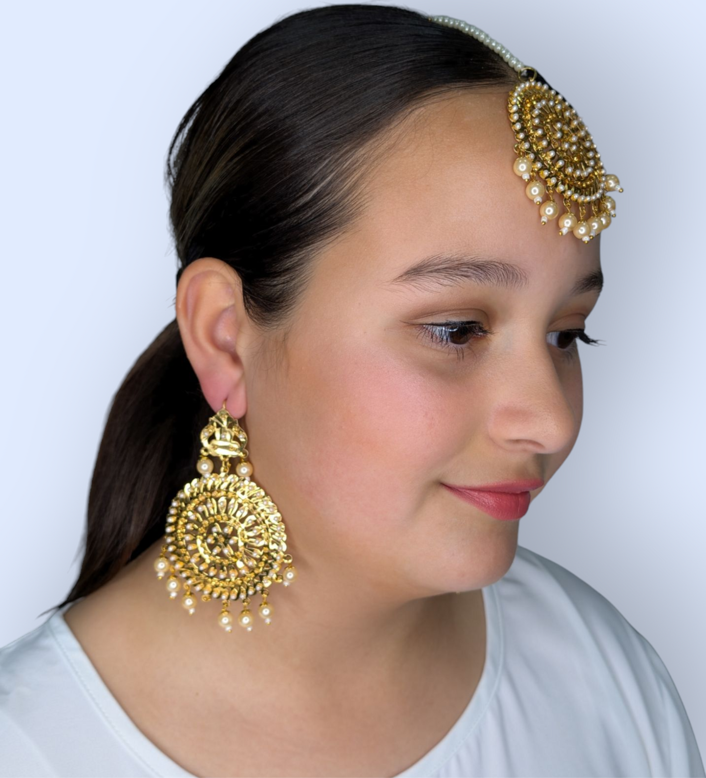 Indian Design - Maang Tikka and Earrings