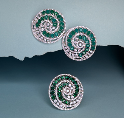 Set with studs and matching ring